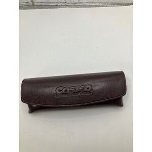 Costco Optical Burgundy Faux Leather Hard Shell Eyeglasses Case with Snap
